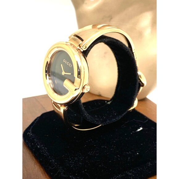 Gucci Women's Watch YA134509 Guccissima Swiss Quartz Rose Gold Black Dial 36mm - Picture 2 of 14